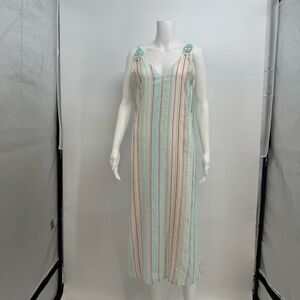 NWT My Beachy Side Uzasel Striped Sleeveless Dress Size 3 Tie Shoulders Pockets
